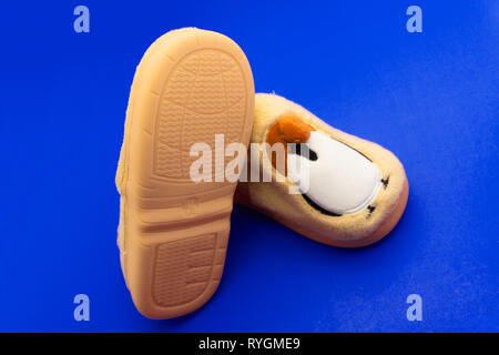 A pair of pink slippers on a white background Stock Photo