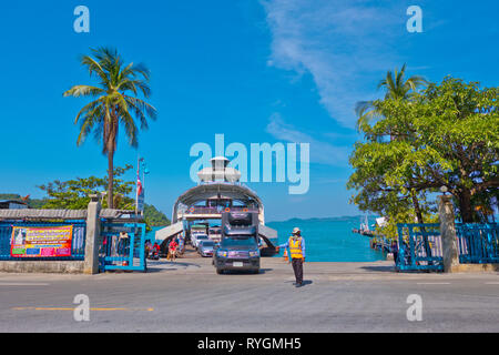 Ao Sapparot Pier, Ko Chang, Thailand Stock Photo