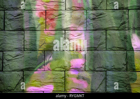 background wall with decorative masonry closeup macro Stock Photo