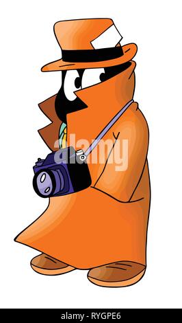 Cartoon ant detective taking photographs vector illustration Stock Vector