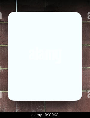 close up. blank banner on brick wall Stock Photo