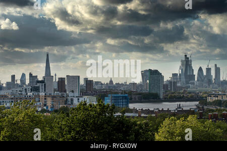 London Panorama from Greenwich Park, England UK. 22 September 2018 Stock Photo