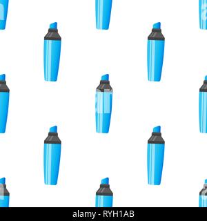 Vector seamless pattern with blue highlight pens Stock Vector