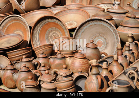 Lots of traditional ukrainian handmade clay pottery production, vertical  composition Stock Photo - Alamy
