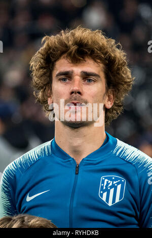 Antoine Griezmann (Atletico de Madrid) during the 'Uefa Champions League ' Round of 16 - 2nd Leg match between Juventus 3-0 Atletico de Madrid at Allianz Stadium on March 12, 2019 in Torino, Italy. Credit: Maurizio Borsari/AFLO/Alamy Live News Stock Photo