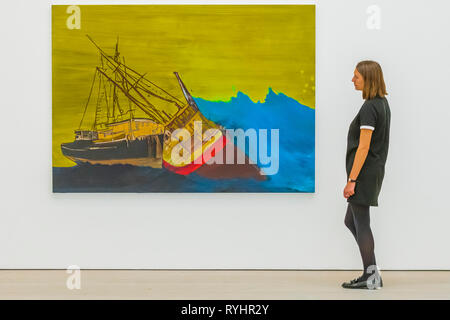 London, UK. 14th Mar 2019. Untitled, 2005, by Whitney Bedford - Saatchi Gallery presents KALEIDOSCOPE, a new exhibition featuring the work of 9 international contemporary artists working across a variety of mediums, including Laura Buckley's interactive large-scale kaleidoscope Fata Morgana. Credit: Guy Bell/Alamy Live News Stock Photo