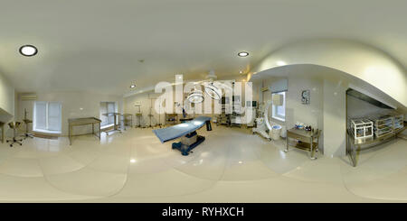 360 degree panoramic view of Full 360 degree angle view seamless spherical panorama in interior Operating room