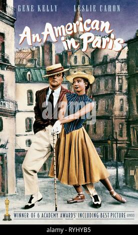 GENE KELLY, LESLIE CARON, AN AMERICAN IN PARIS, 1951 Stock Photo