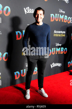 HOLLYWOOD, CA - MARCH 11: Actor/Director Manolo Gonzalez, aka Manolo Gonzalez-Ripoll Vergara attends Disney's 'Dumbo' Premiere on March 11, 2019 at El Capitan Theatre in Hollywood, California. Photo by Barry King/Alamy Stock Photo Stock Photo