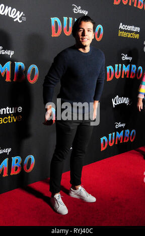 HOLLYWOOD, CA - MARCH 11: Actor/Director Manolo Gonzalez, aka Manolo Gonzalez-Ripoll Vergara attends Disney's 'Dumbo' Premiere on March 11, 2019 at El Capitan Theatre in Hollywood, California. Photo by Barry King/Alamy Stock Photo Stock Photo