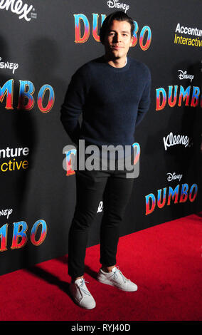 HOLLYWOOD, CA - MARCH 11: Actor/Director Manolo Gonzalez, aka Manolo Gonzalez-Ripoll Vergara attends Disney's 'Dumbo' Premiere on March 11, 2019 at El Capitan Theatre in Hollywood, California. Photo by Barry King/Alamy Stock Photo Stock Photo