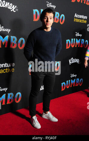 HOLLYWOOD, CA - MARCH 11: Actor/Director Manolo Gonzalez, aka Manolo Gonzalez-Ripoll Vergara attends Disney's 'Dumbo' Premiere on March 11, 2019 at El Capitan Theatre in Hollywood, California. Photo by Barry King/Alamy Stock Photo Stock Photo