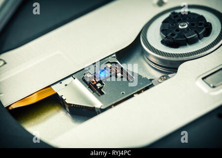 Close Up - Laser head lens of cd dvd dvdrw optical drive Stock Photo