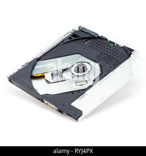 Laptop cd dvd dvdrw optical drive isolated on white background Stock Photo