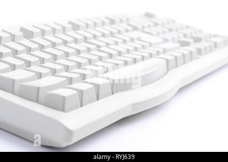closeup .the old keyboard on a white background. Stock Photo