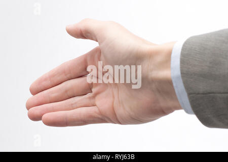 closeup. hand of a businessman, outstretched for a handshake Stock Photo