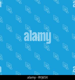 Businessman giving presentation with a board pattern vector seamless blue Stock Vector