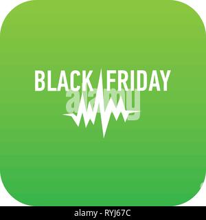 Black friday pulse icon, simple style Stock Vector