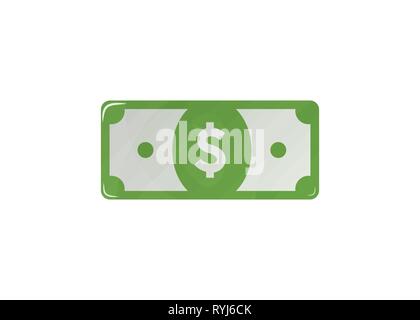 Abstract icon of the dollar. Vector illustration. Currency design Stock Vector