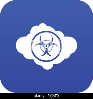 Cloud with biohazard symbol icon digital blue Stock Vector