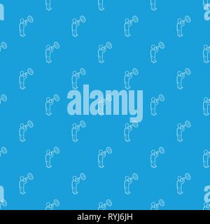 Businessman aiming at target pattern vector seamless blue Stock Vector