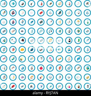 100 frame icons set, isometric 3d style Stock Vector