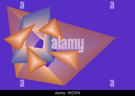 Abstract  geometrical figures with the gradient and the text space on violet background Stock Vector