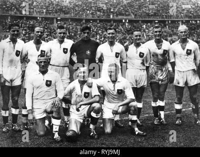 sports, Olympic Games, Berlin 1936, handball, German team after victory against Austria in the final, Additional-Rights-Clearance-Info-Not-Available Stock Photo