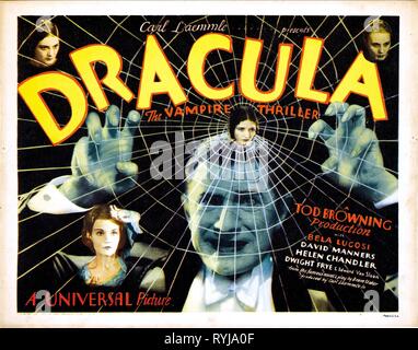 BELA LUGOSI POSTER, DRACULA, 1931 Stock Photo