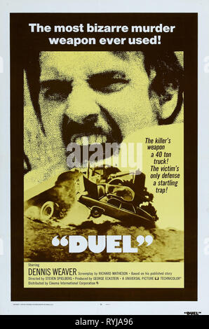 DENNIS WEAVER MOVIE POSTER, DUEL, 1971 Stock Photo