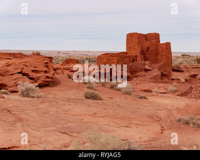 Wukoki Ruin. Wupatki National Monument, Arizona. Stock Photo