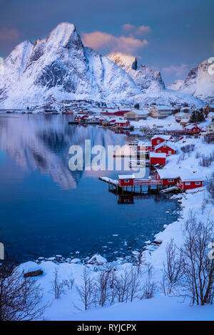 Lofoten is an archipelago and a traditional district in the county of Nordland, Norway. Stock Photo