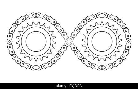Sprocket, chain and infinity symbol. Vector illustration Stock Vector ...