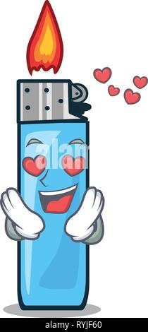 In love plastic lighters placed the mascot pocket Stock Vector