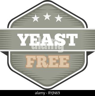 Vintage Yeast free badge, logo or icon. Vector illustration. Stock Vector