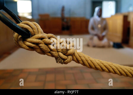 The Visitation Monastery.  The rope.  Enclosed religious orders have a strict separation from the affairs of the external world.  Marclaz. France. Stock Photo