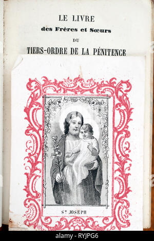 Saint Joseph and infant Jesus.  Monastic rules.  France. Stock Photo
