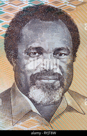 Michael Somare a portrait from money of Papua New Guinea Stock Photo