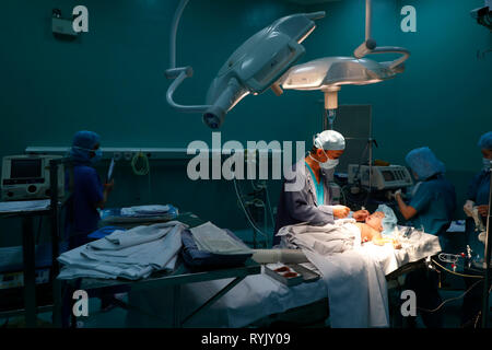 Tam Duc Cardiology Hospital. Operating theater. Cardiac surgery.  Ho Chi Minh City. Vietnam. Stock Photo