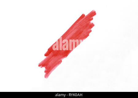 Oblique stripe with a marker over white background Stock Photo