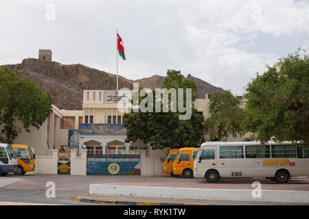 Busses on bus station in old Muscat, Oman Stock Photo