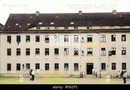 Military facilities of Germany, Infanterie-Regiment Graf Tauentzien von Wittenberg (3. Brandenburgisches) Nr. 20, Barracks in Saxony-Anhalt, Buildings in Wittenberg, 1914, Saxony-Anhalt, Wittenberg, Friedericianum, Kaserne Stock Photo