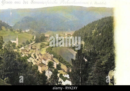 Church of the Name of the Virgin Mary in Březová, Porcelánka Pirken-Hammer, 1901, Karlovy Vary Region, Pirkenhammer, Czech Republic Stock Photo