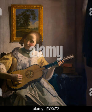 The Guitar Player, Jan Vermeer, 1672, Stock Photo