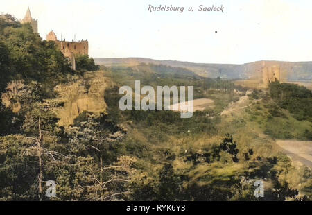 Rudelsburg, Burg Saaleck, 1918, Saxony-Anhalt, Germany Stock Photo