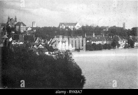 geography / travel, Germany, Landsberg am Lech, view across the river Lech, picture postcard, postmarked 1912, Additional-Rights-Clearance-Info-Not-Available Stock Photo
