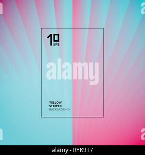 Abstract light blue and pink striped perspective vertical lines pattern background. You can use for template brochure. leaflet, poster, print, ad, ban Stock Vector