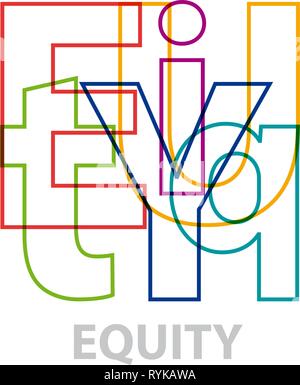 Vector equity. Broken text Stock Vector