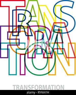 Vector transformation. Broken text Stock Vector