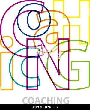 Vector coaching. Broken text Stock Vector
